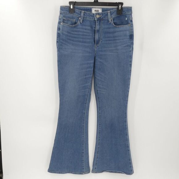 Paige High Rise Bell Canyon Jeans Medium‎ Wash Blue Women's 31 - Picture 1 of 9
